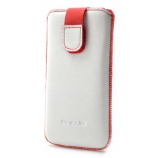 Case Protect Ancus for Sony Xperia Z1 Compact / Z3 Compact / Z5 Compact Old Leather White with Red Stitch