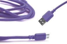 Data Cord Cable Ancus USB to Micro USB with Enhanced Plug-inn Purple