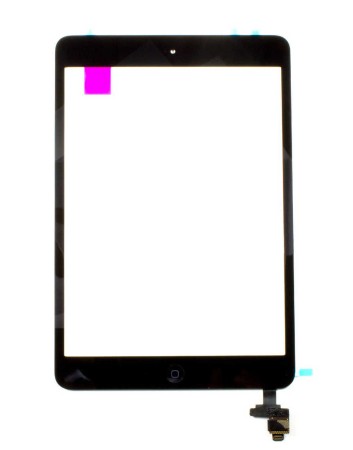 Digitizer Apple iPad Mini with IC, Home Button and Tape Black OEM Type A