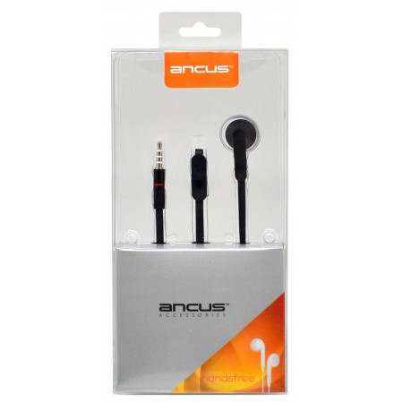 Hands Free Ancus Zeno Mono 3.5mm for Apple-Samsung-HTC-Sony Black with Answer Button
