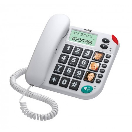 Telephone Maxcom KXT480 White with Lcd, Incoming Ringing Led Indicator and Big Buttons