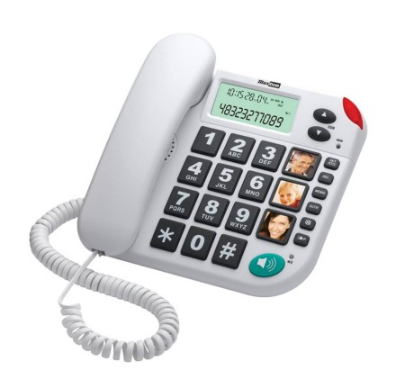 Telephone Maxcom KXT480 White with Lcd, Incoming Ringing Led Indicator and Big Buttons