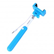 Selfie Stick Remax Extendible Blue with Jack Cable 3.5mm (Closed 23cm, with Extention 90cm )