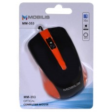 Wired Mouse Mobilis MM-353 with 3 Buttons and 800 DPI Orange