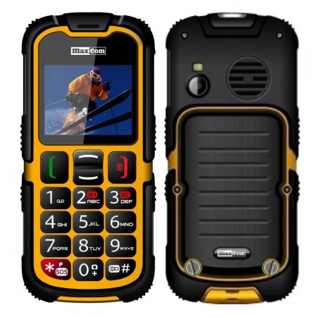 Maxcom MM910 (Dual Sim) 2" Water-dust proof IP67 with Torch, FM Radio (Works without Handsfre) and Camera Orange - Black