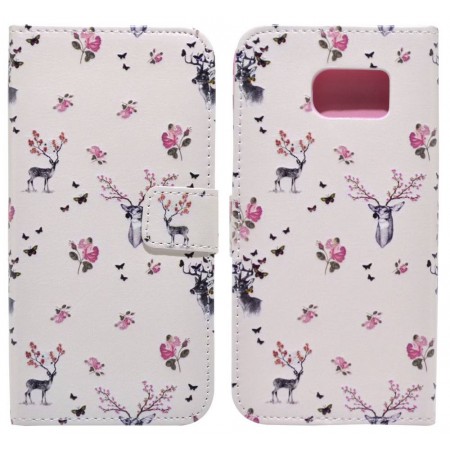 Book Case Ancus Art Collection for Samsung SM-G920 Galaxy S6 Flower