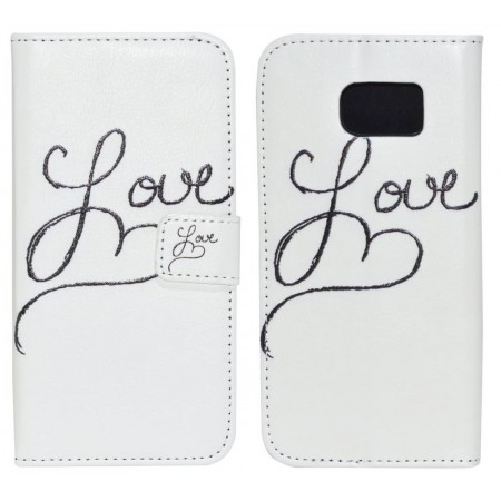 Book Case Ancus Art Collection for Samsung SM-G920 Galaxy S6 Love