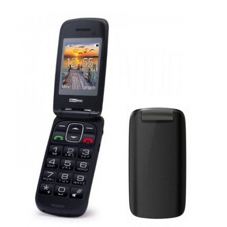 Maxcom MM819BB 2" with Large Buttons, Radio (Works without Handsfre), and Emergency Button Black