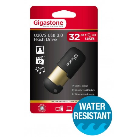 USB 3.0 Gigastone Flash Drive U307S 32GB Black Professinal Series Metal Frame