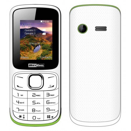Maxcom MM129 (Dual Sim) 1,77" with Camera, Bluetooth, Torch and FM Radio White - Green
