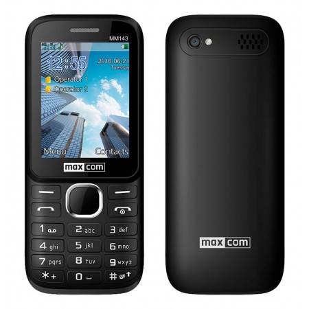 Maxcom MM143 3G (Dual Sim) 2.4" with Camera, Bluetooth, Torch and FM Radio Black