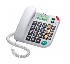 Telephone Maxcom KXT481 SOS White with Lcd, Incoming Ringing Led Indicator and Big Buttons