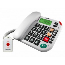 Telephone Maxcom KXT481 SOS White with Lcd, Incoming Ringing Led Indicator and Big Buttons