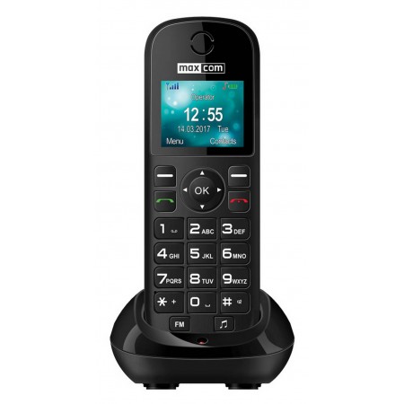 Maxcom MM35D 1.77" with Large Buttons, Radio (Works without Handsfre), and Desktop Charger Black