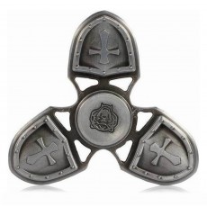 Fidget Spinner Metal Medieval 3 Leaves Silver 4 min