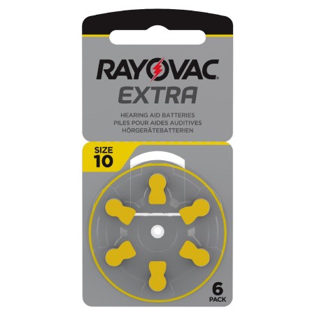 Hearing Aid Batteries Rayovac 10 Extra Advanced 1.45V Pcs. 6