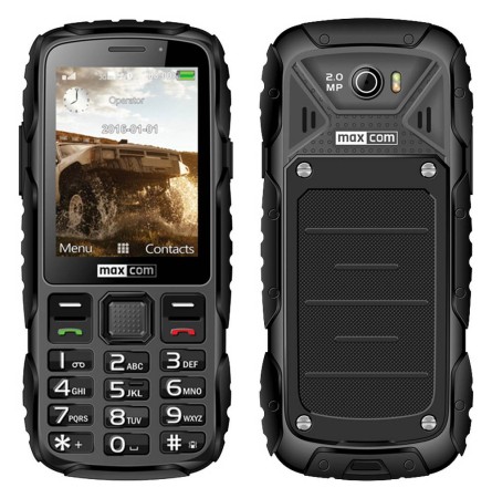 Maxcom MM920 2.8" Water-dust proof IP67 with Torch, FM Radio (Works without Handsfre) and Camera Black