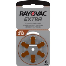 Hearing Aid Batteries Rayovac 312 Extra Advanced 1.45V Pcs. 6