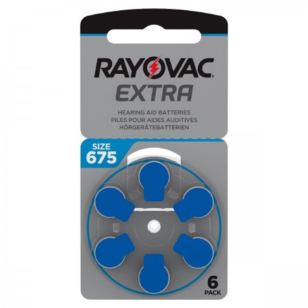 Hearing Aid Batteries Rayovac 675 Extra Advanced 1.45V Pcs. 6