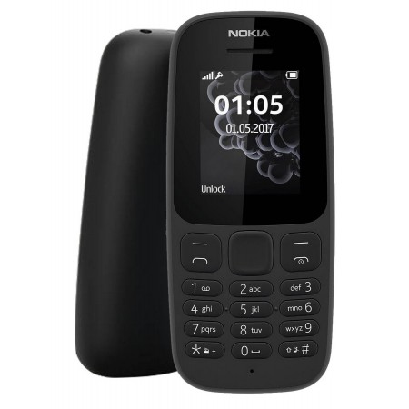 Nokia 105 (2017) Dual Sim 1.8" Black GR
