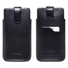 Case Protect Ancus Universal Medium up to 4.7" Leather Black with Card Slot