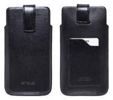 Case Protect Ancus Universal Medium up to 4.7" Leather Black with Card Slot