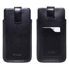 Case Protect Ancus Universal Medium up to 6.2" Leather Black with Card Slot