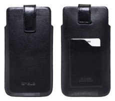 Case Protect Ancus Universal Medium up to 6.2" Leather Black with Card Slot