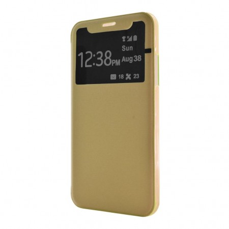 Book Case Ancus S-View Elegance for Apple iPhone X / XS Gold