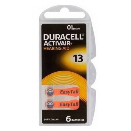Hearing Aid Batteries Duracell 13 Activair 1,45V Pcs. 6