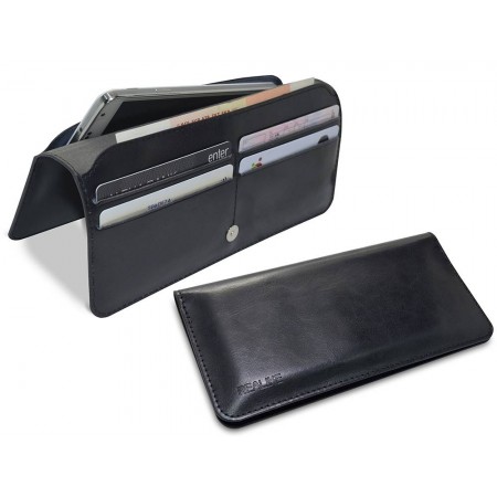 Wallet Case ReaLike Universal for Smartphone up to 4.7'' Black