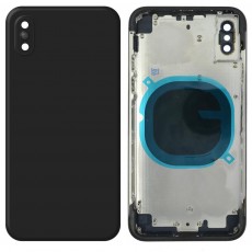 Battery Cover for Apple iPhone X Black with Camera Lens, SIM Tray and External Keys OEM Type A