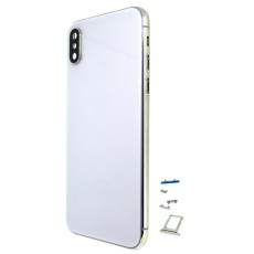 Middle Cover Frame and Battery Cover with Camera Lens and Outer Keys for Apple iPhone X White