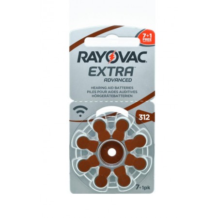 Hearing Aid Batteries Rayovac 312 Extra Advanced 1.45V Pcs. 8