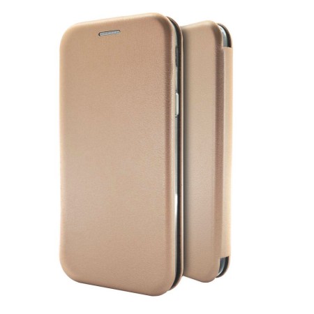 Book Case Ancus Magnetic Curve for Apple iPhone XS Max TPU Rose - Gold