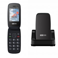 Maxcom MM817 (Dual Sim) 2,4" with Large Buttons, with Charger Base Unit, Radio (Works without Handsfre), Black