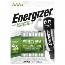 Rechargeable Battery Energizer ACCU Recharge Power Plus 700 mAh size AAA 1.2V Pcs 4