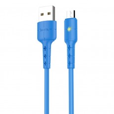 Data Cable Hoco X30 USB to Micro USB Blue with LED Indicator 1.2 m