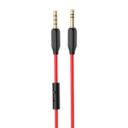 Audio Cable Hoco UPA12 3.5mm Male to 3.5mm Male with Microfone and Buttons for Audio-in, and Mobile Phones 1m Black