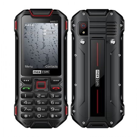 Maxcom Strong MM917 (Dual Sim) 2.4" Water-dust proof IP68 with Bluetooth, Torch, FM Radio and Camera Black