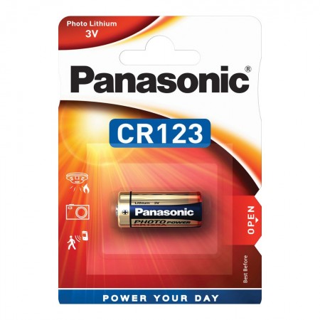 Battery Panasonic Lithium Power CR123AL/1BP 123/E123A/K123L/CR17345 3V Pcs. 1