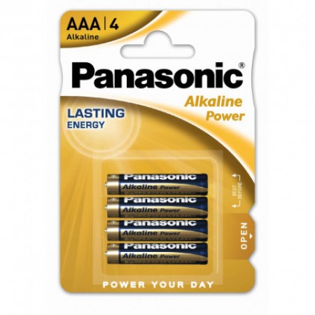 Battery Alkaline Panasonic Alcaline Power LR03APB/4BP size AAA 1.5V Pcs, 4