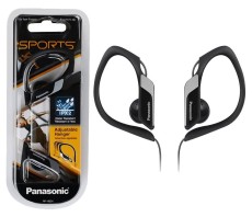 Earphone Panasonic RP-HS34E-K 3.5mm IPX2 Black with Adjustable Hanger for mp3, iPod and Sound Devices without Microphone