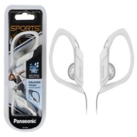 Earphone Panasonic RP-HS34E-W 3.5mm IPX2 White with Adjustable Hanger for mp3, iPod and Sound Devices without Microphone