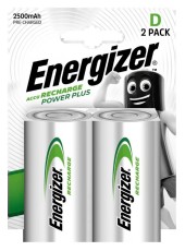 Rechargeable Battery Energizer ACCU Recharge Power Plus HR20 2500 mAh size D 1.2V Pcs 2