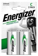 Rechargeable Battery Energizer ACCU Recharge Power Plus HR14 2500 mAh size C 1.2V Pcs 2