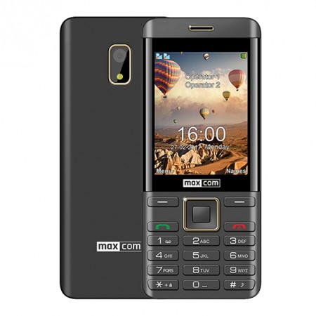 Maxcom MM236 (Dual Sim) 2.8" with Camera, Bluetooth, Torch and FM Radio Black-Gold