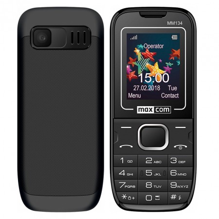 Maxcom MM134 (Dual Sim) 1,77" with Camera, Torch, Speakerphone and FM Radio Black