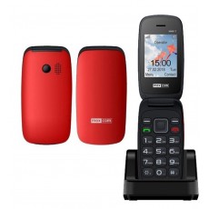 Maxcom MM817 (Dual Sim) 2,4" with Large Buttons, Charger Base Unit, Radio (Works without Handsfre), Red
