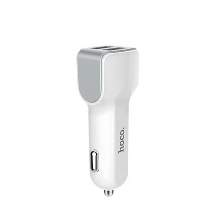 Car Charger Hoco Z23 Grand Style Dual USB Fast Charging 5V/2.4A 12W and Input 12/24V White